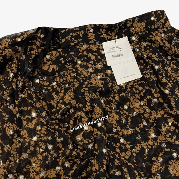 Sabina Musayev Sky Floral Print Wrap Skirt - Picture 10 of 10